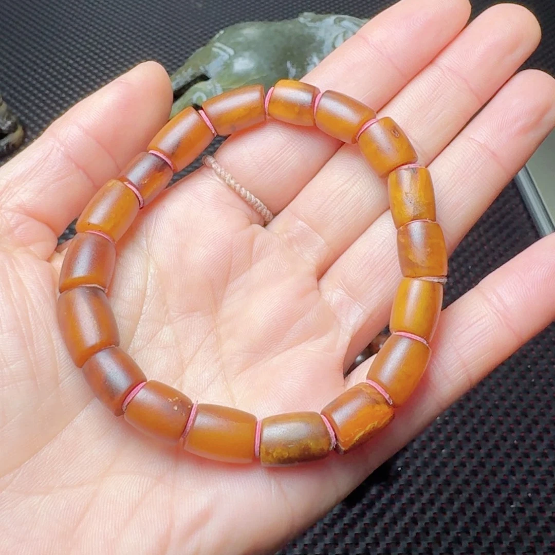 琥珀手链未镶嵌桶珠