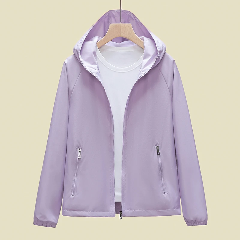 秋季新款冲锋衣女薄款宽松连帽百搭女士夹克外套