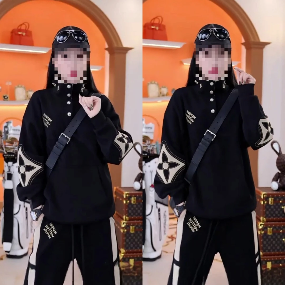 秋季时尚新款潮流百搭男女同款个性设计感简约高领纯色休闲卫衣