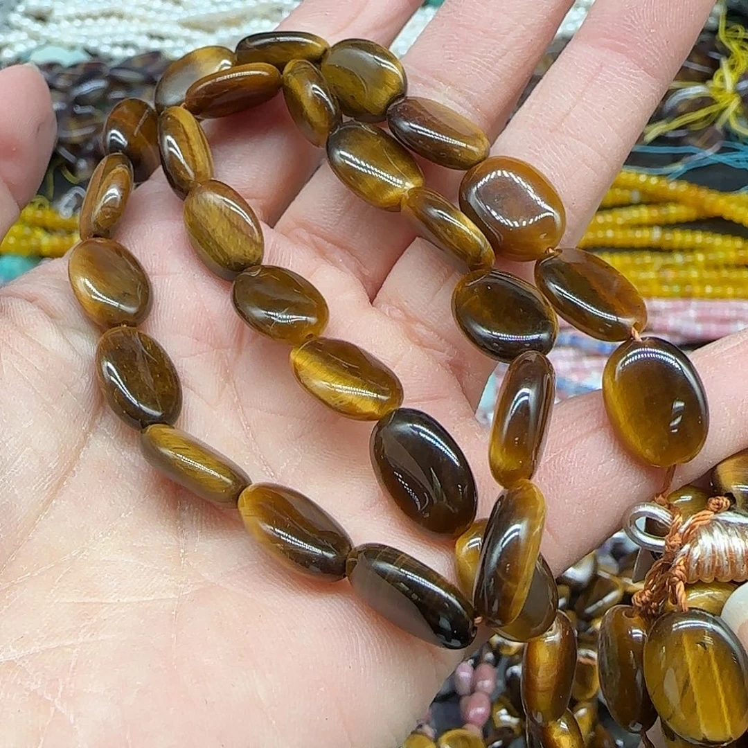 玛瑙/玉髓珠宝半成品合金虎眼10mm一条圆饼
