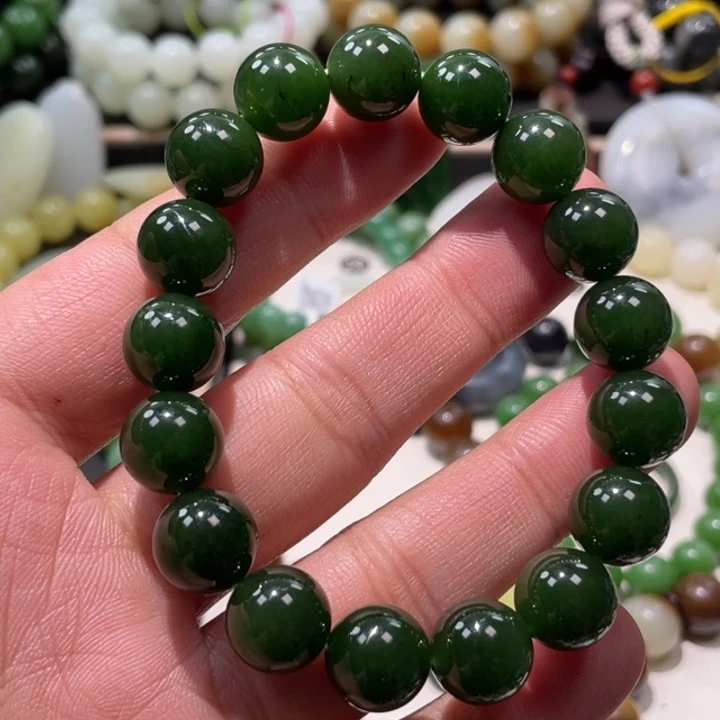 和田玉未镶嵌手链俄碧卡12