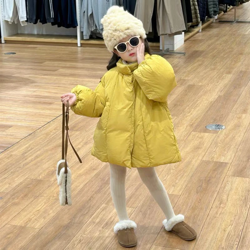 羊~驼-绒~内里24冬新款女童中长款加绒加厚棉袄保暖外套