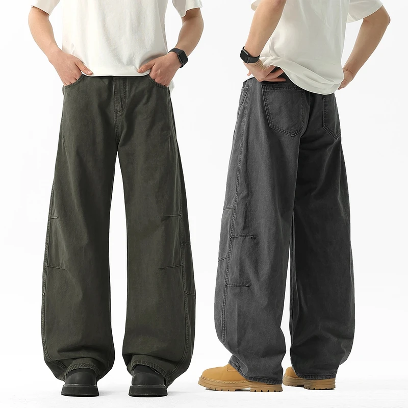 LIGGICC美式弯刀工装裤男女2025夏季新款宽松阔腿裤直筒休闲裤潮