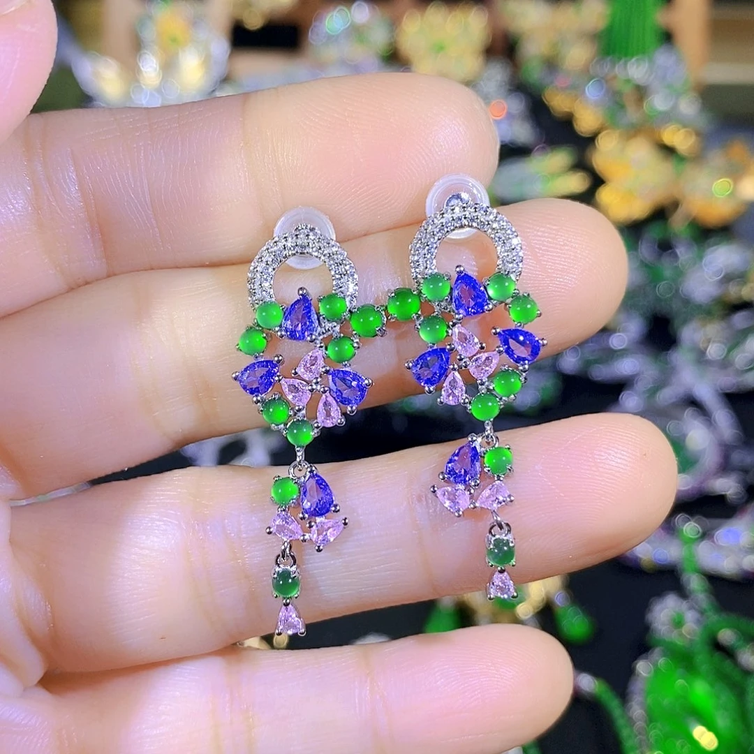 颈饰银S925镶嵌翡翠