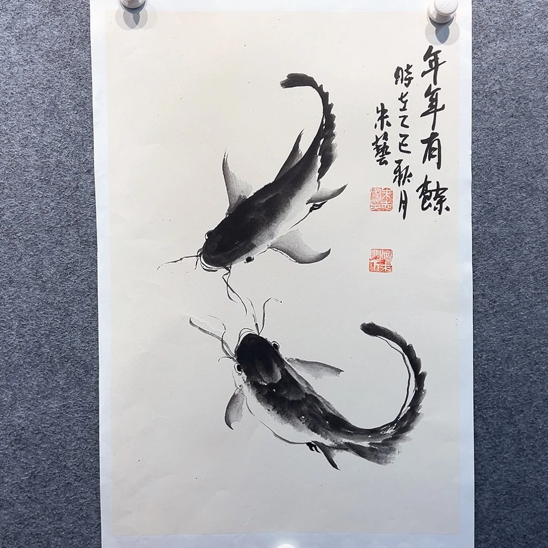 国画纯手绘画心原创