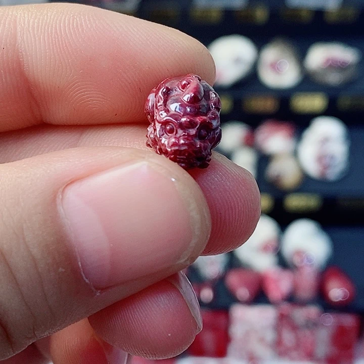 天然辰砂天然朱砂皮球37