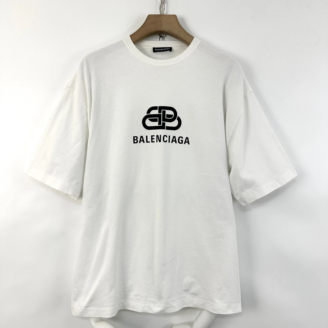 99新 Balenciaga/巴黎世家  XS码/经典锁扣印花logoT恤/编码09255