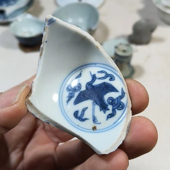 游***鹤瓷片瓷片尺寸品相如图