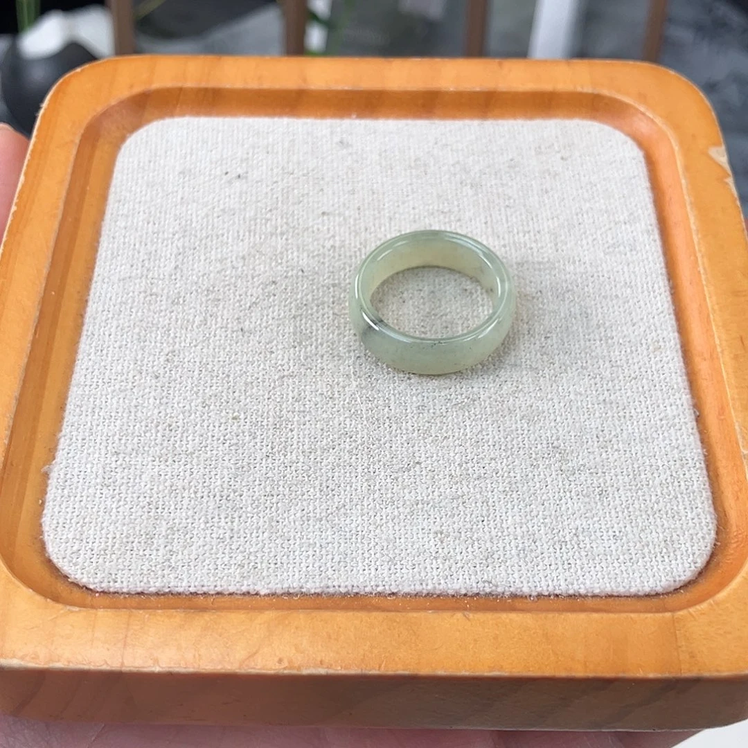 和田玉未镶嵌戒指Y43晴水飘墨直切直径18不退换