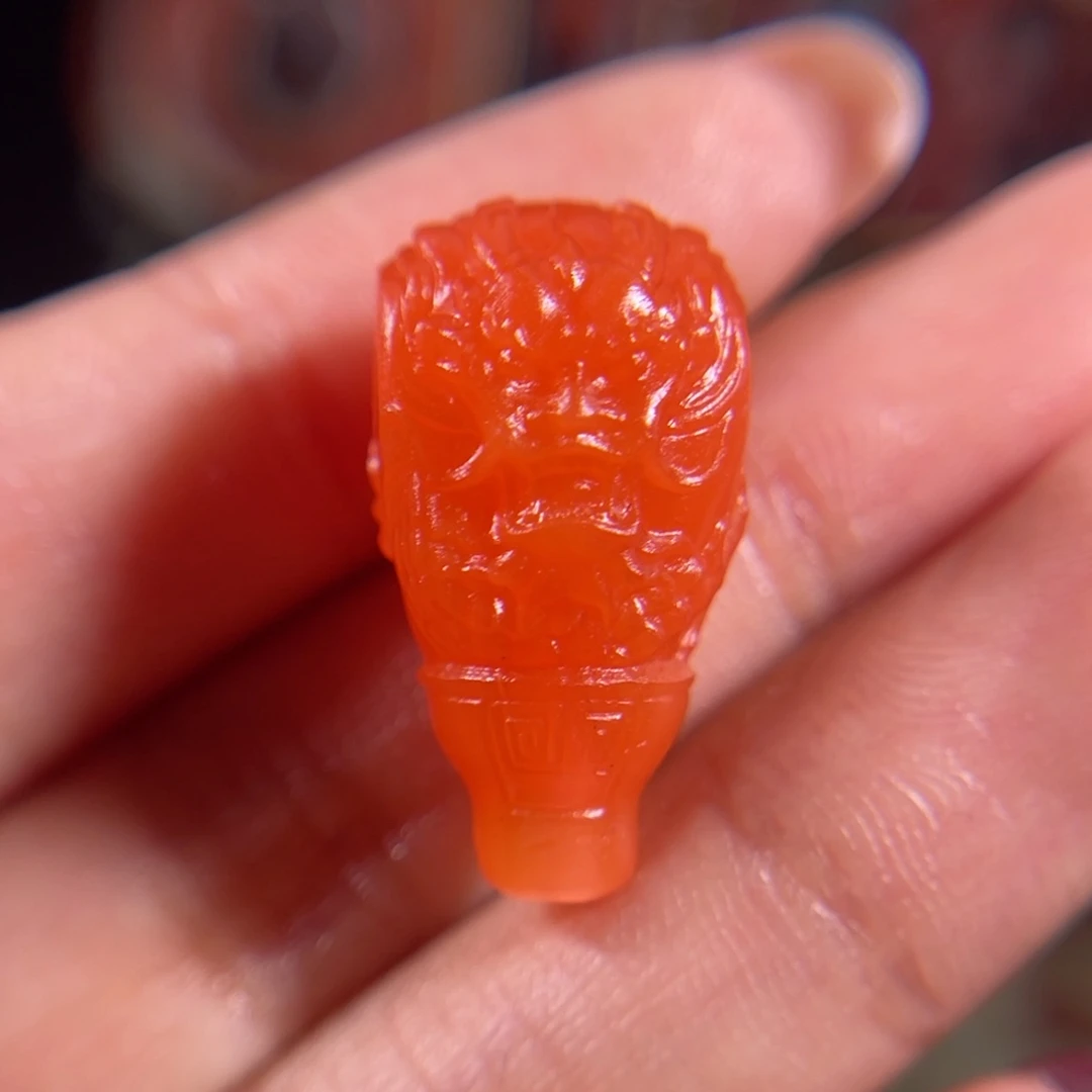 南红玛瑙未镶嵌龙三通12.2mm