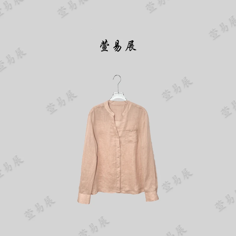 萱易展-100苎麻清爽透气百搭长袖衬衫-CS050701