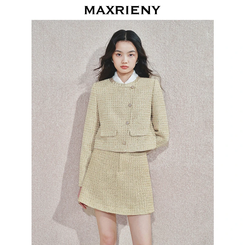 【若谷大大】【商场同款】MAXRIENY小香风外套女门襟高级气质设计