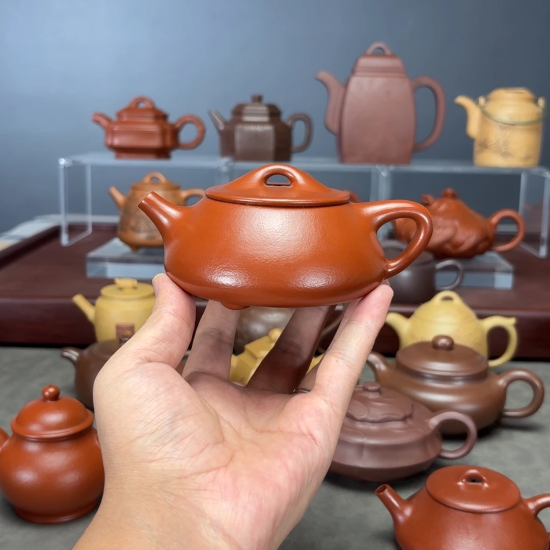 闽***东茶壶紫砂景舟石瓢240CC朱泥