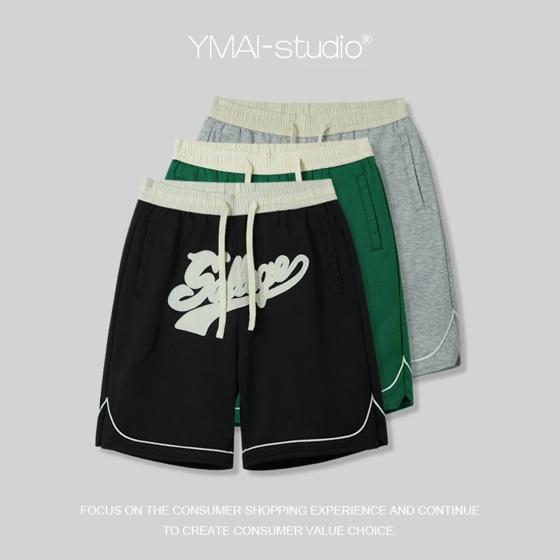 #A130夏季潮牌宽松直筒百搭短裤休闲五分裤男女同款情侣时尚裤子