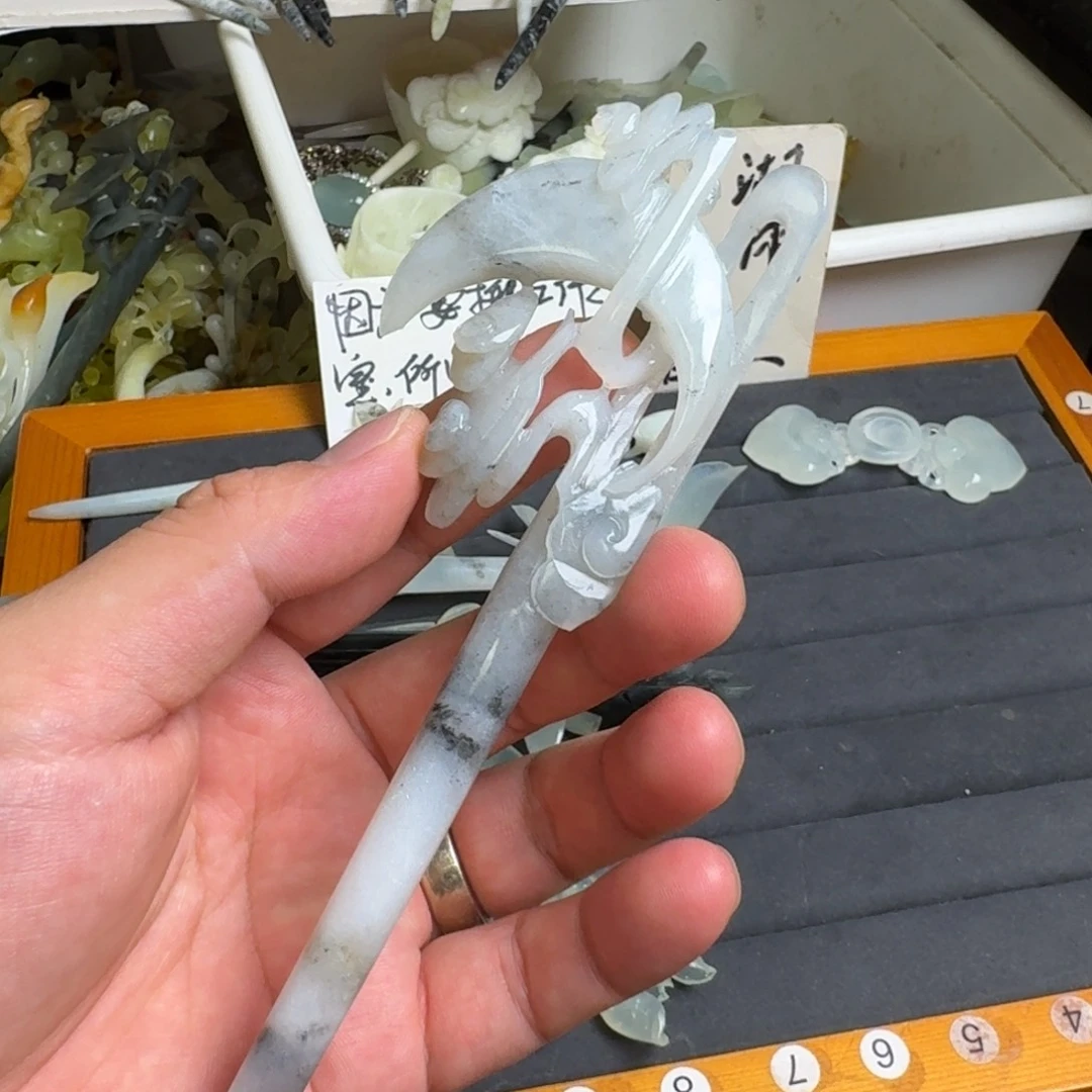 未镶嵌蛇纹石玉发饰