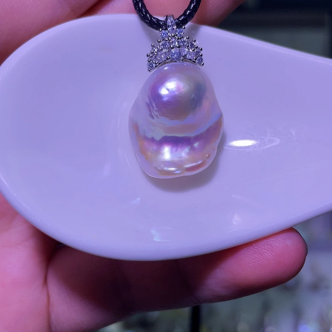 淡水珍珠合金天然淡水珍珠吊坠