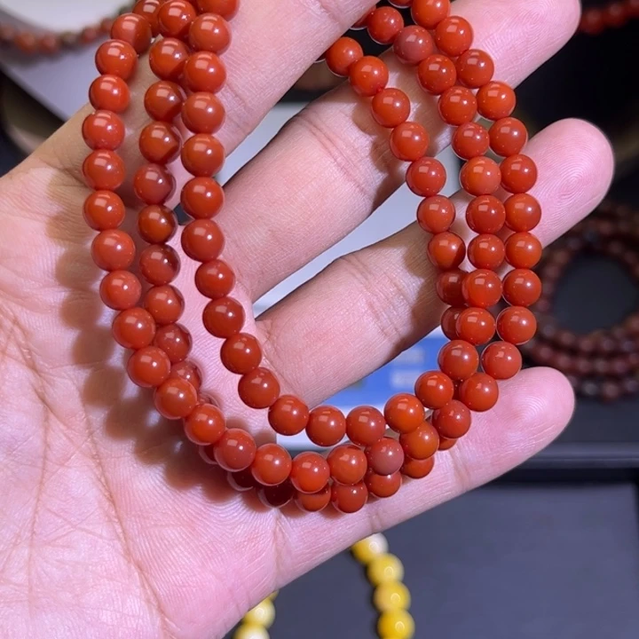南红玛瑙未镶嵌手链6mm川108