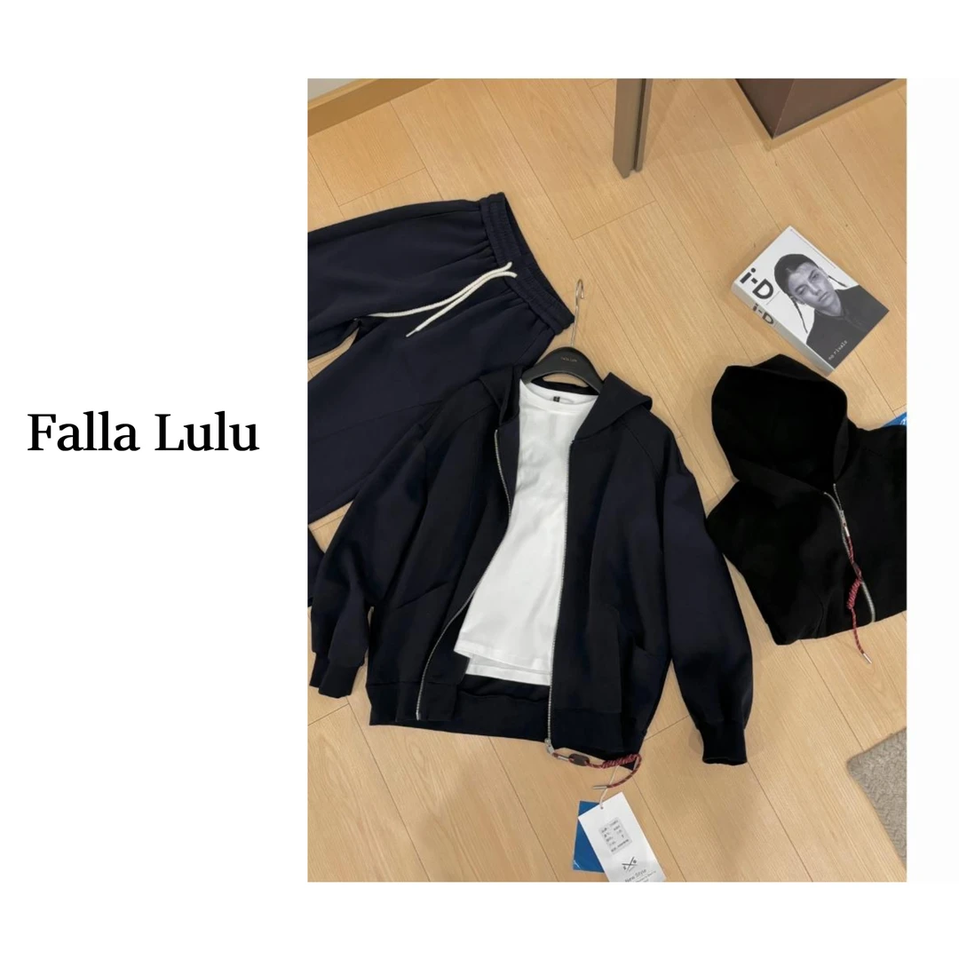 @英子家  松弛感廓形立体走线双拉链卫衣开衫外套  C2115