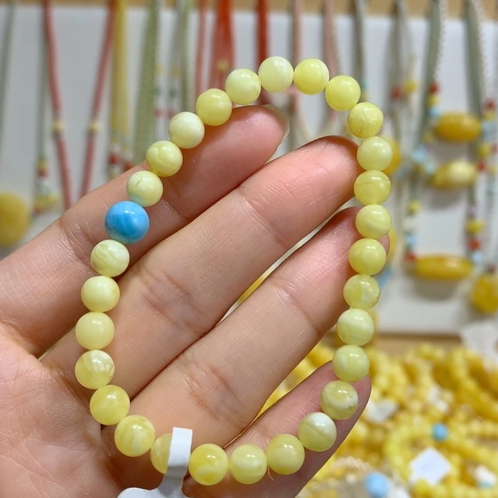 蜜蜡未镶嵌手链6mm