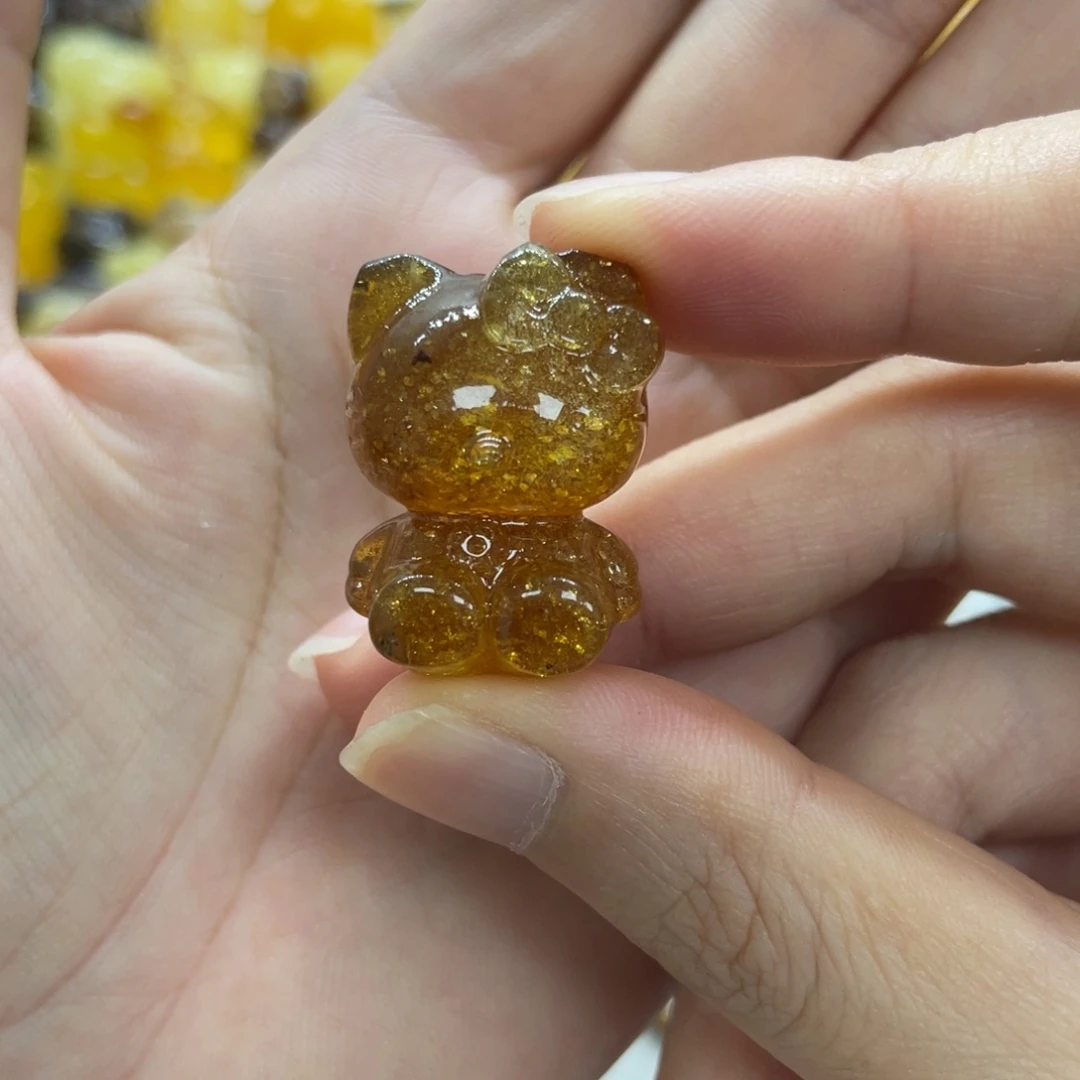 琥珀未镶嵌裸石爆闪kt