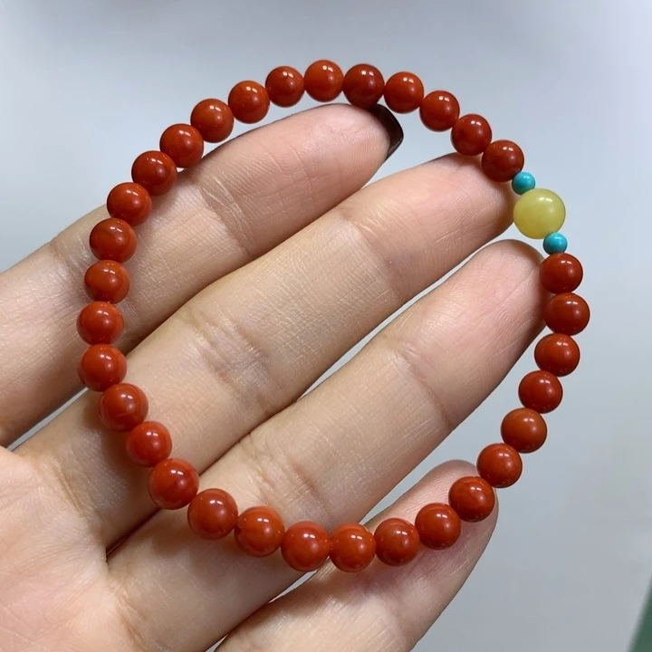 し***艳南红玛瑙未镶嵌手链5mm