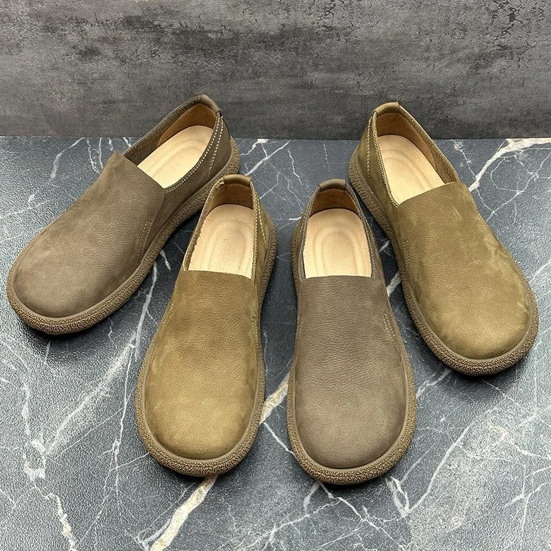 欧美『小众设计风」新品宝藏款~ 豆豆鞋男透气软底一脚蹬舒适懒人鞋