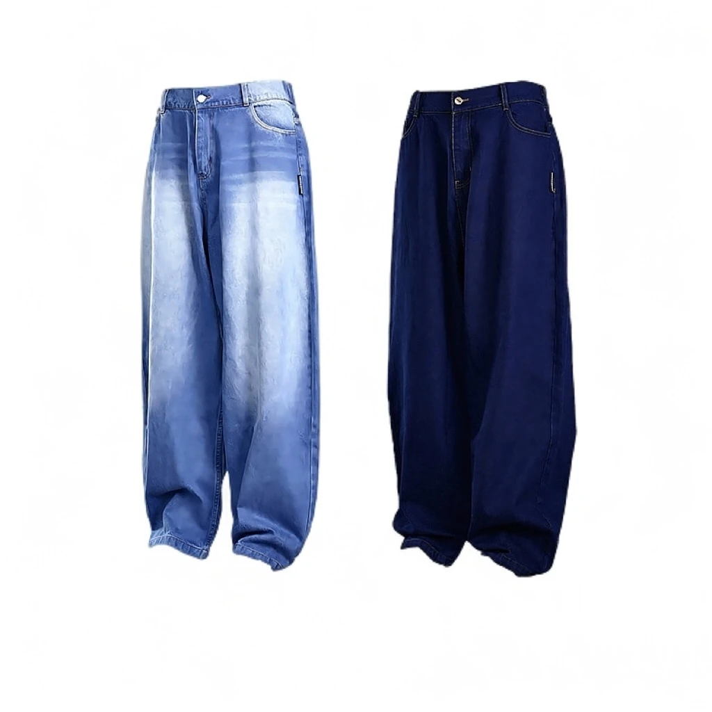 GECKOGOGO美式潮流复古牛仔裤水洗男女同款百搭直筒宽松牛仔裤