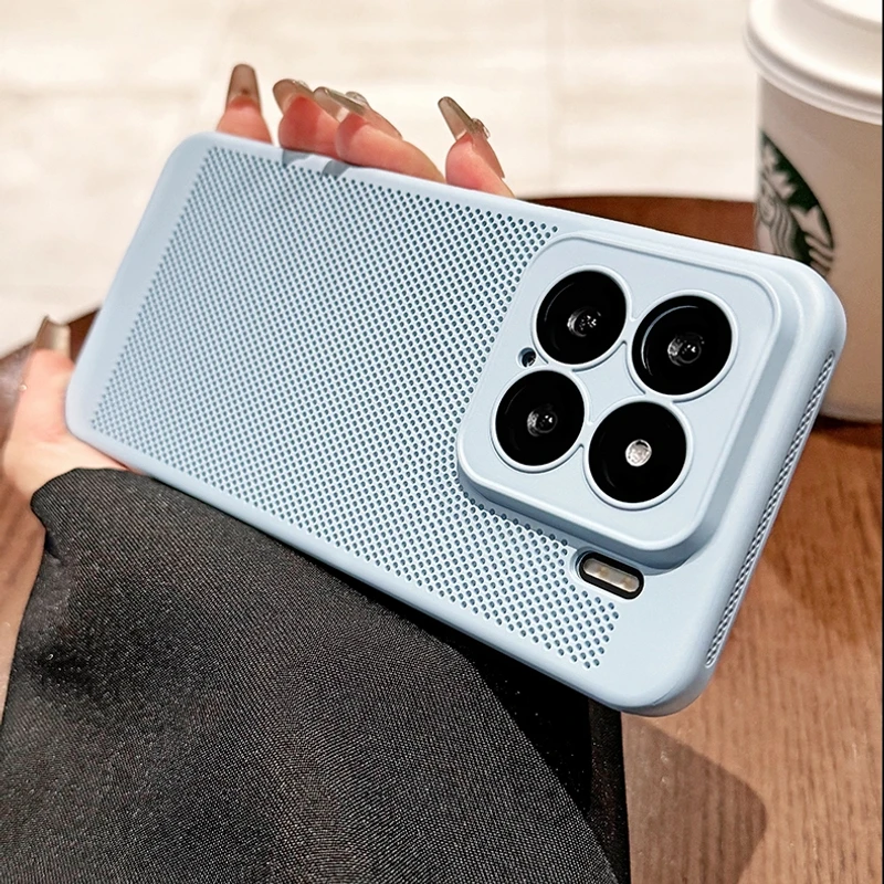 适用VIVO小米OPPO手机壳自带镜头膜散热超薄透气全包防摔亲肤简约