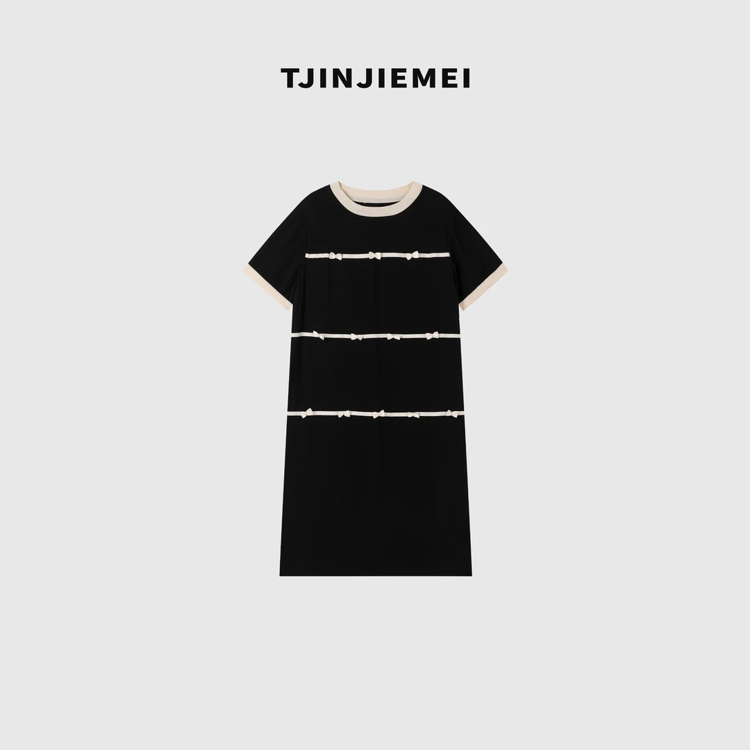 娟娟【蝴蝶结】夏季新款设计感宽松连衣裙LYQ2506-1