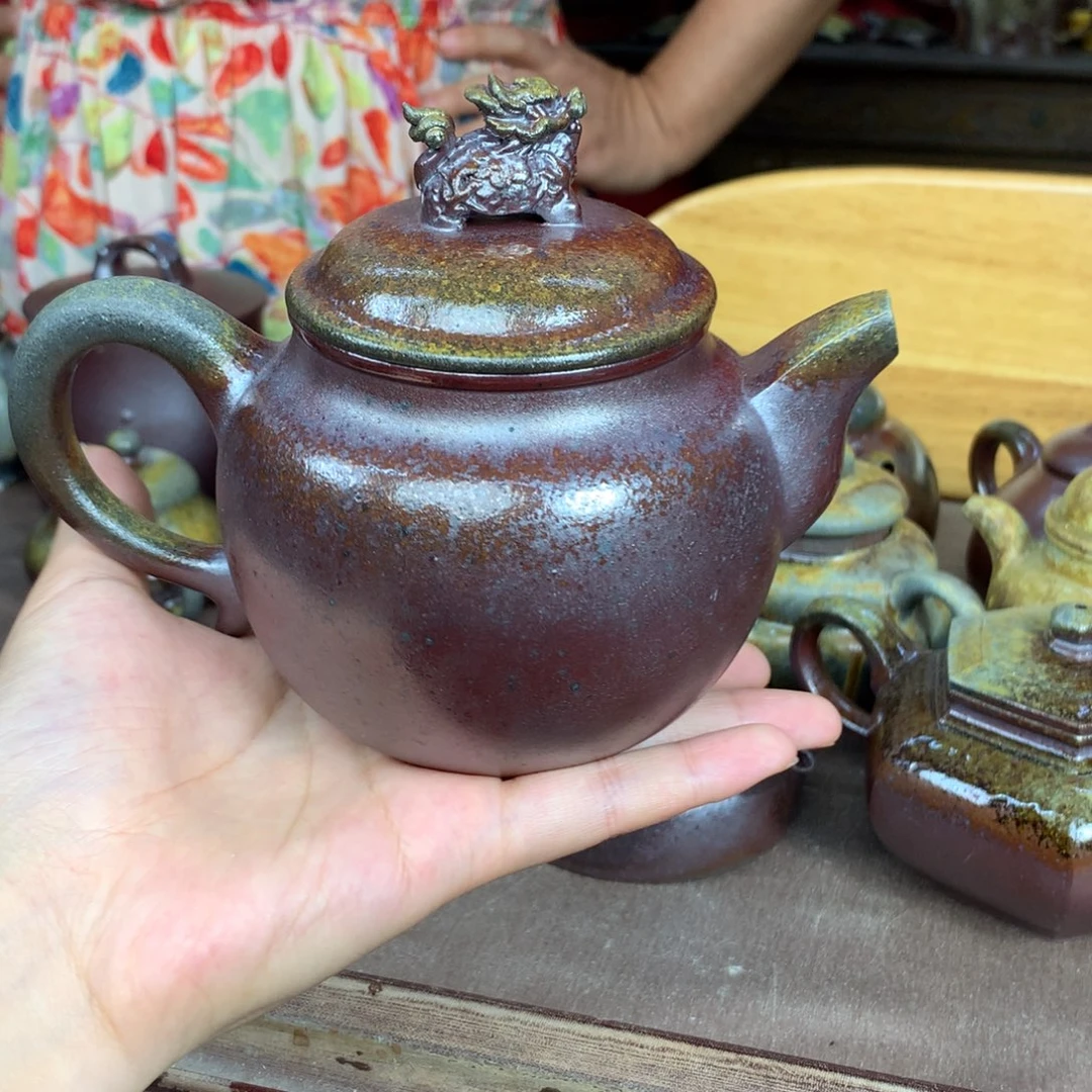 茶壶紫砂纯自然紫砂柴烧