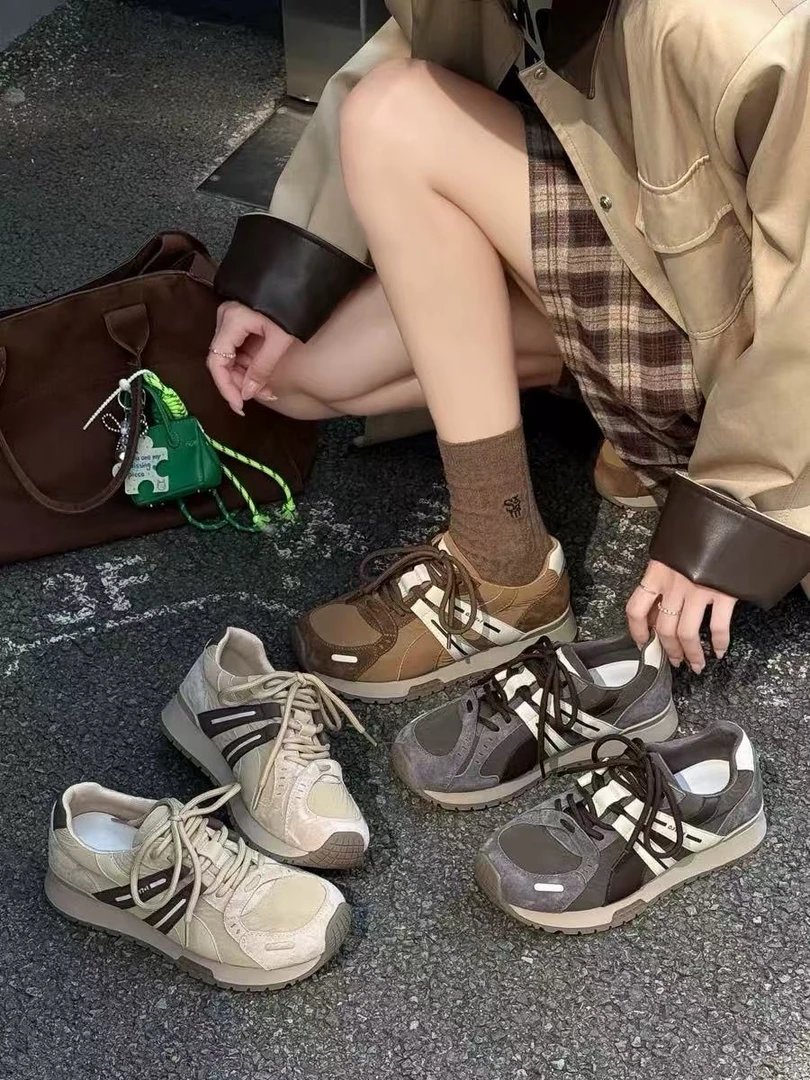 【一夜深秋】2025秋季复古德训鞋百搭显瘦阿甘鞋女25239-1