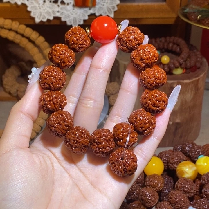 金刚菩提手串195玉华满肉红珠精挑一物