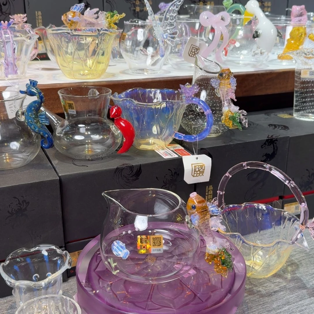 青***衿青花瓷晶焱公道杯锦鲤贝壳