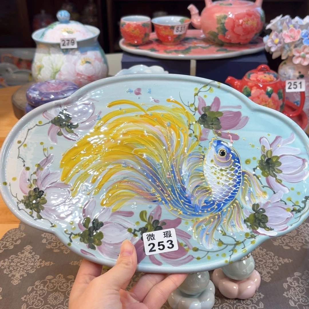 景德镇手绘高温釉下彩陶瓷茶具