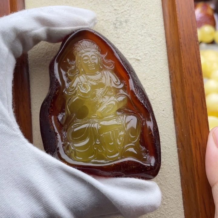 琥珀未镶嵌颈饰天然琥珀蜜蜡
