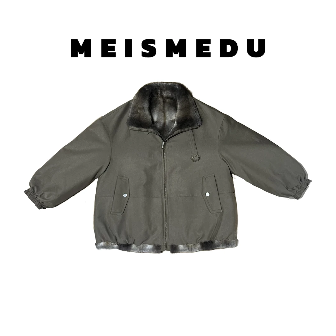美萨美杜MM--【青雾暖途】立领青根貂内胆工装派克时尚鹅绒服