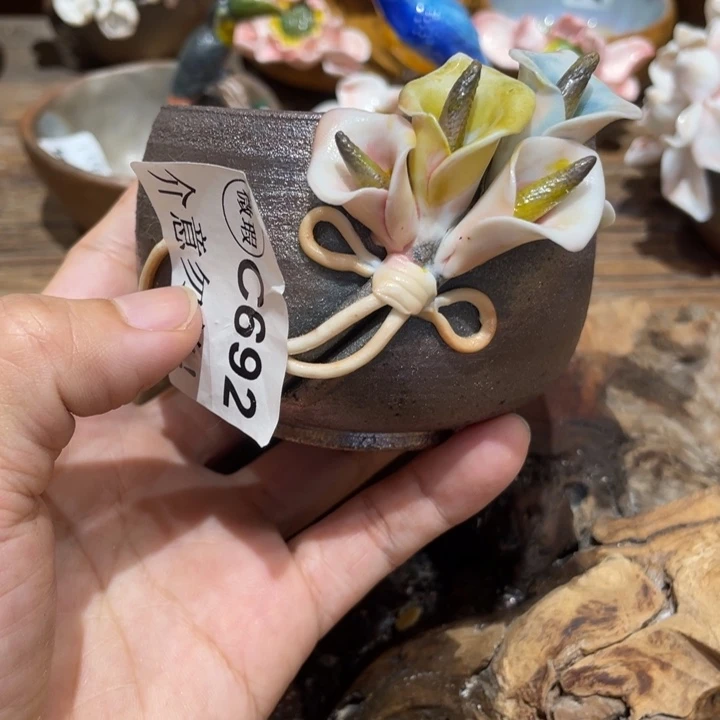 手工制作陶瓷茶具茶杯青蛙