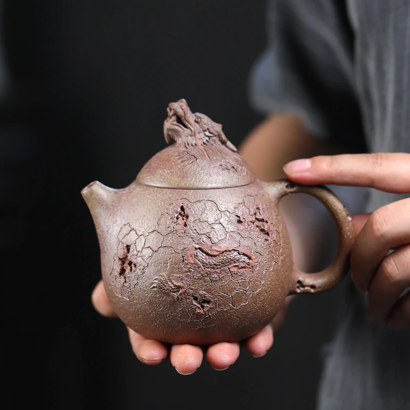 大吉羊柴烧 宜兴紫砂壶茶壶 本山绿泥石破天惊300ml徐顺伟