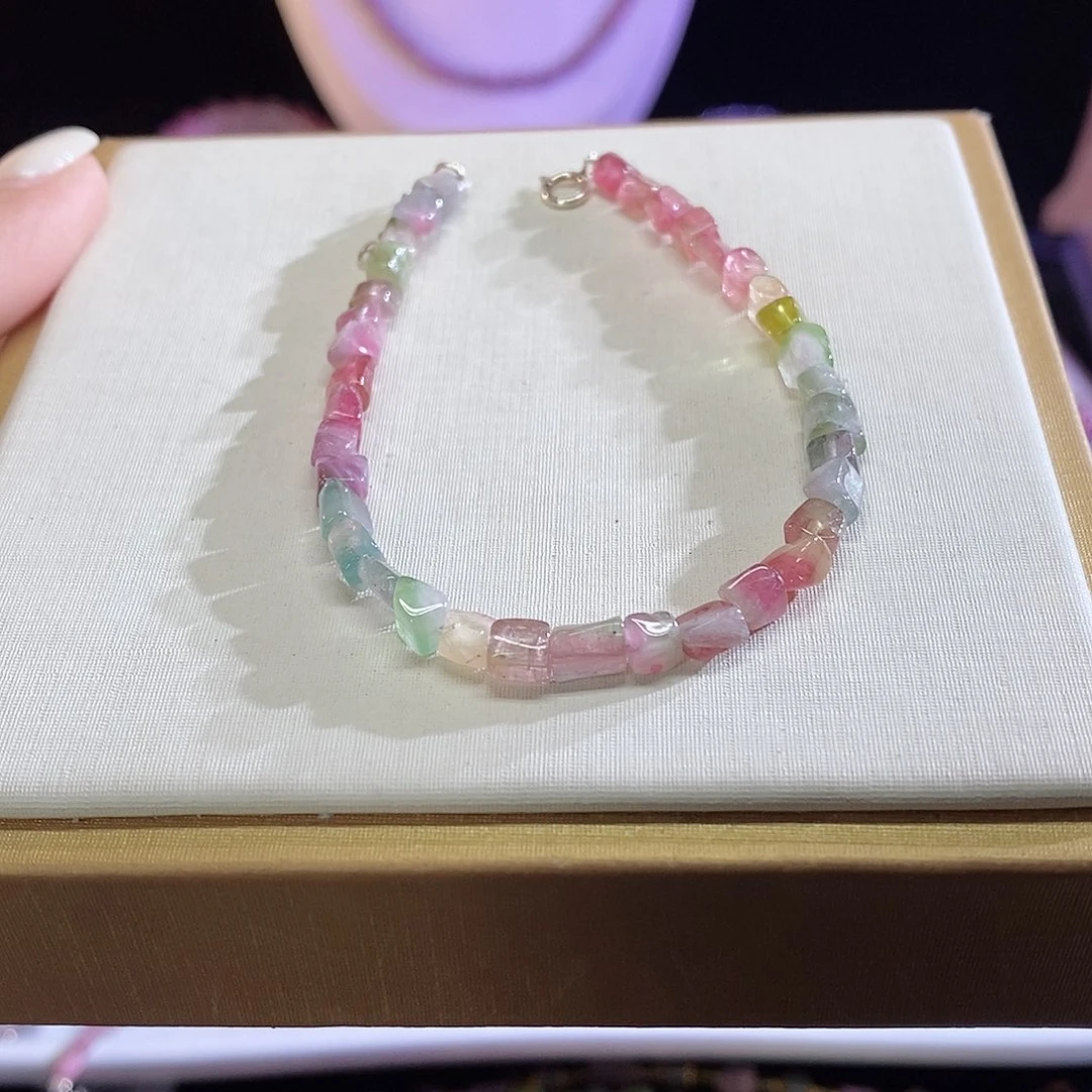 碧玺手链未镶嵌西瓜方糖