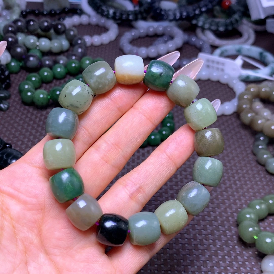 和田玉未镶嵌手串卡14