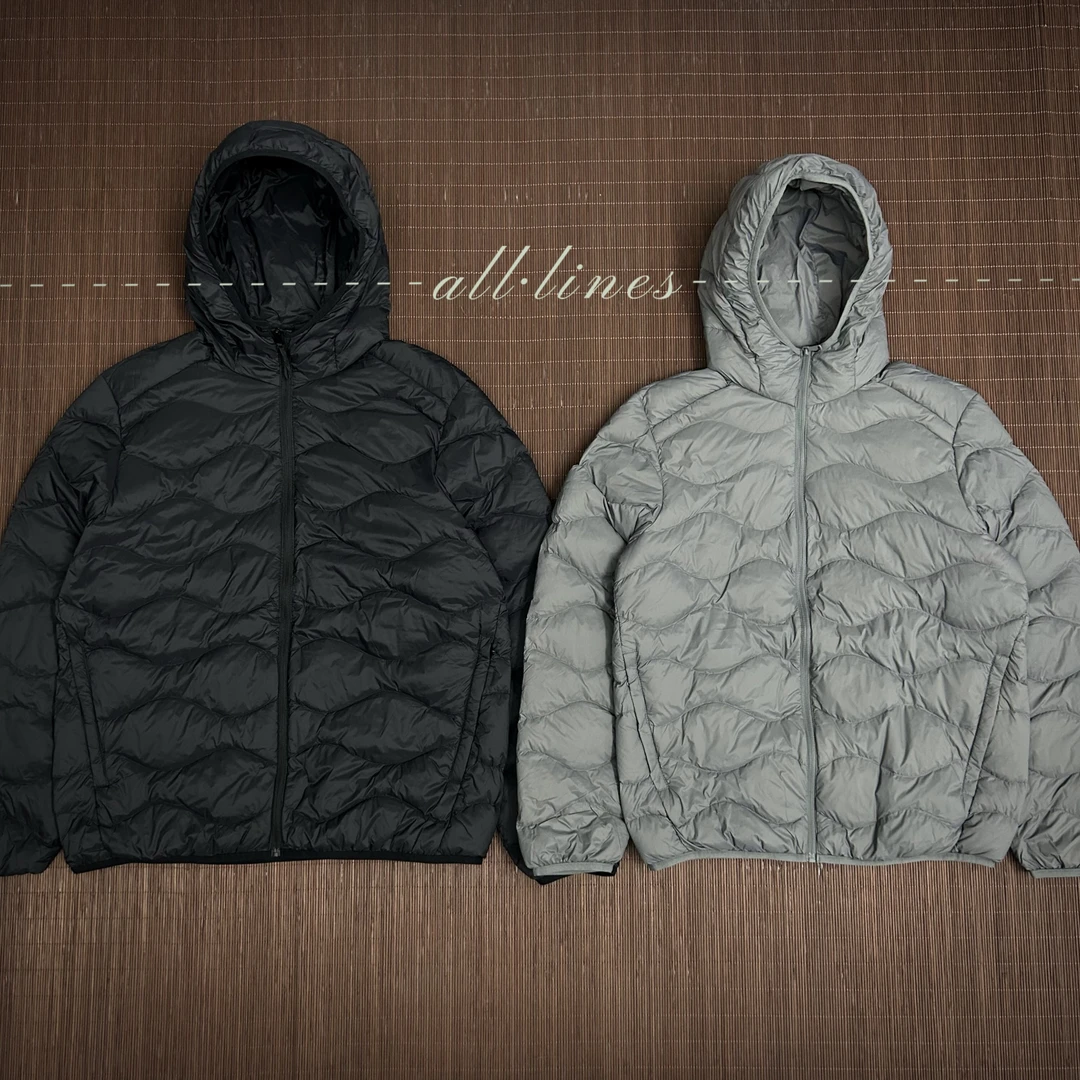 AL"千屿「羽绒波浪连帽」定制宽曲线90白鸭绒百搭简约羽绒服 Z-8801