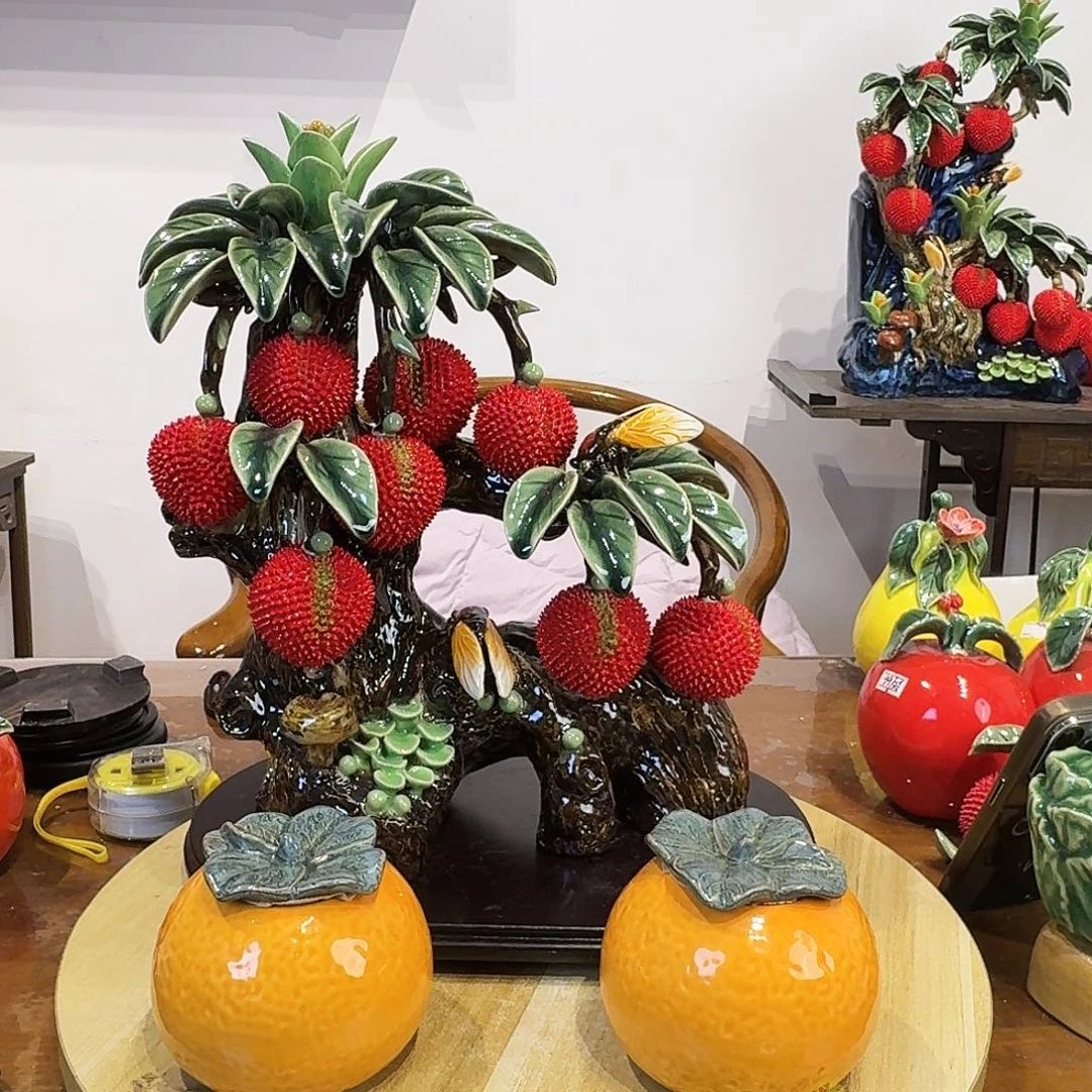 陶瓷彩蝉荔枝，橘子2