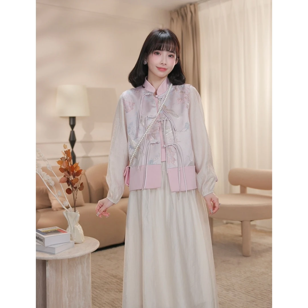 maodan/猫单清仓【夕颜白栀】娜娜的孕期穿搭/孕妇装马甲连衣裙套装