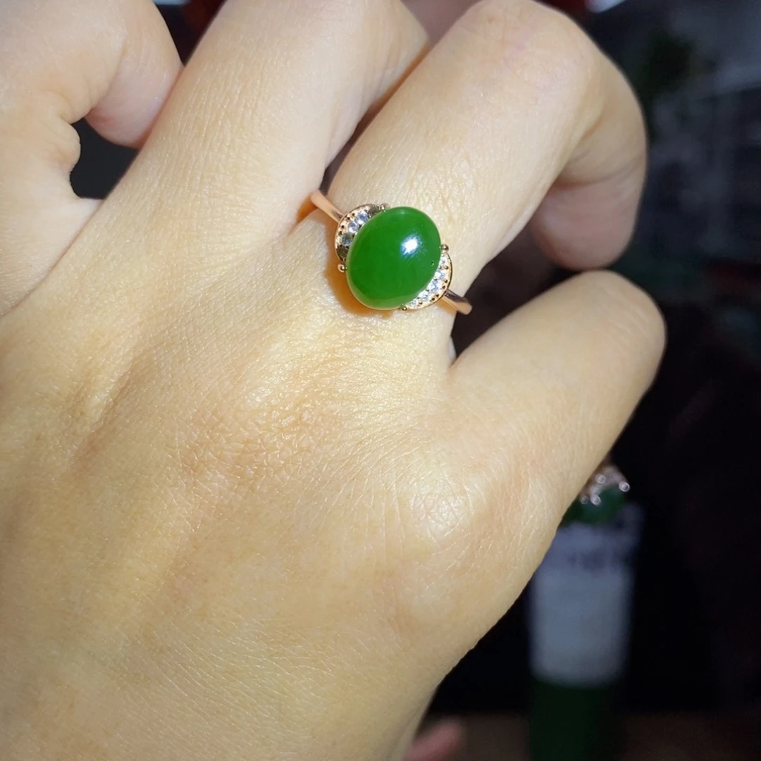 和田玉戒指银S925镶嵌多样性发货 拍一发一