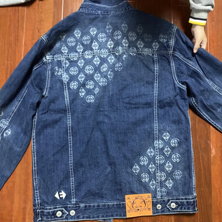 某福品牌宽松型休闲夹克韩版男士活力风长袖立领蓝色常规款