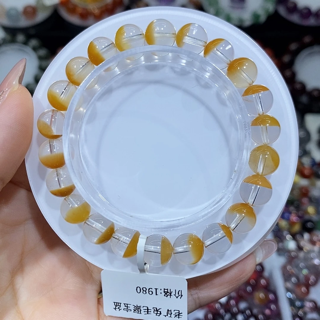 未镶嵌手串水晶黄兔毛半盆8