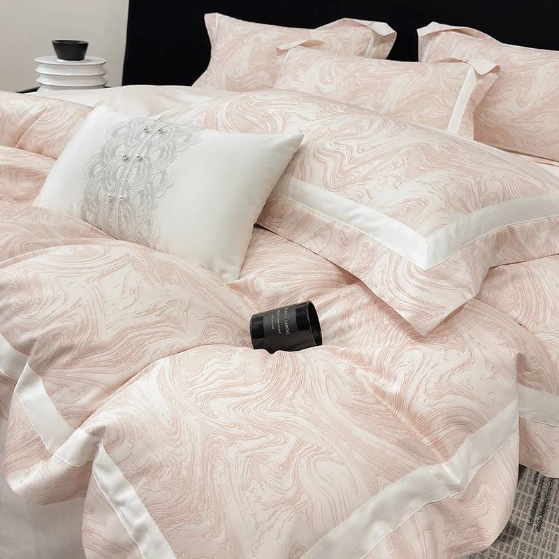 轻奢风A类长绒棉四件套纯棉被套亲肤裸睡床单高级感全棉床上用品