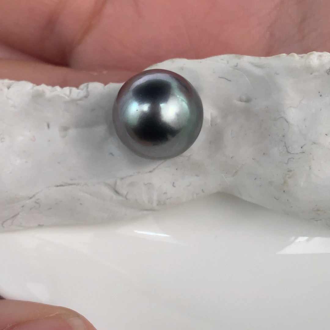定制海水珍珠未镶嵌裸珠铂金灰11-12