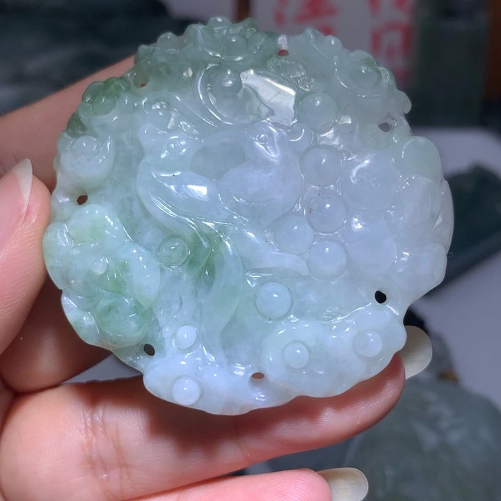 翡翠未镶嵌颈饰保真天然A货翡翠