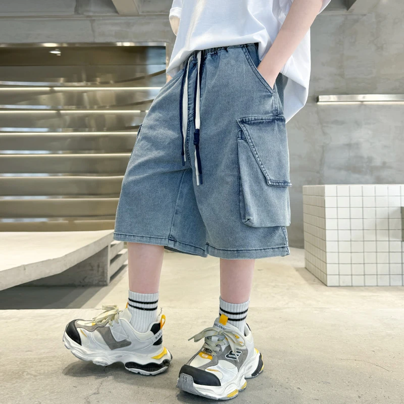 男童夏装新款牛仔短裤2025帅气儿童夏季中大童韩版男孩五分裤童装